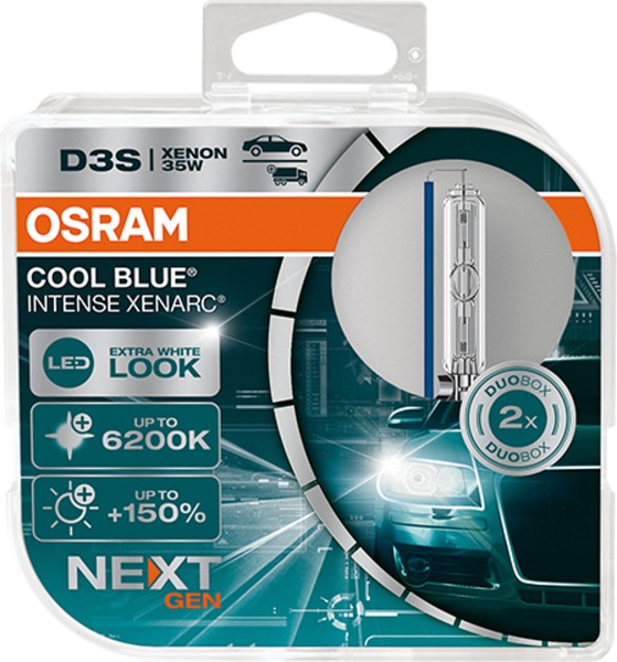 Osram D3S 12V+24V 35W XENARC COOL BLUE INTENSE NextGen. 6200K +150% 2St OSRAM