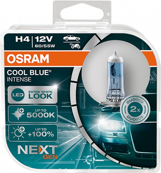 OSRAM H4 12V 55W Cool Blue INTENSE NextGeneration 5000K +100% 2St