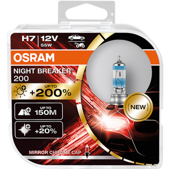 OSRAM Night Breaker 200 - bis zu 200 % mehr Helligkeit H7 (Duobox)